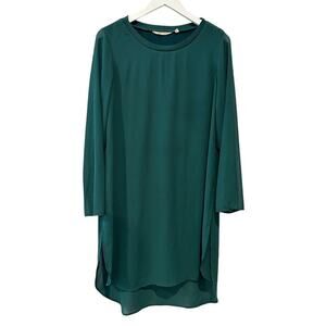 Soft Surroundings Medium Long Sleeve Hi Low Hem Flowy Tunic Hunter Green Summer